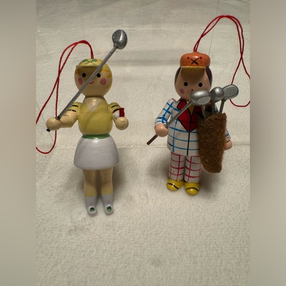 Vintage Golfers Wooden Christmas ornaments - Picture 7 of 7